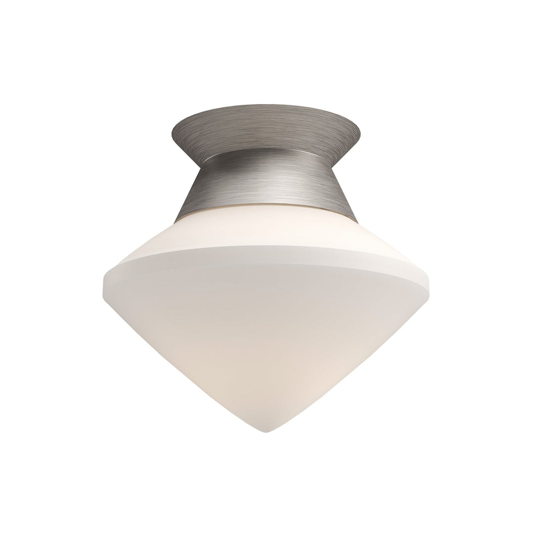 Nora 8-in Brushed Nickel/Opal Matte Glass 1 Light Flush Mount