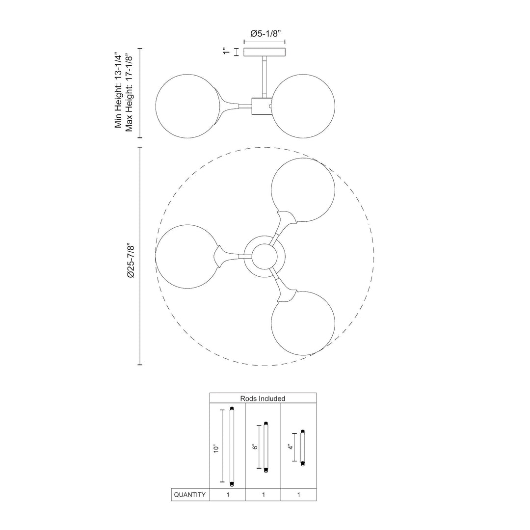 Nouveau 26-in Semi-Flush Mount