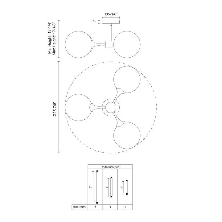 Nouveau 26-in Semi-Flush Mount