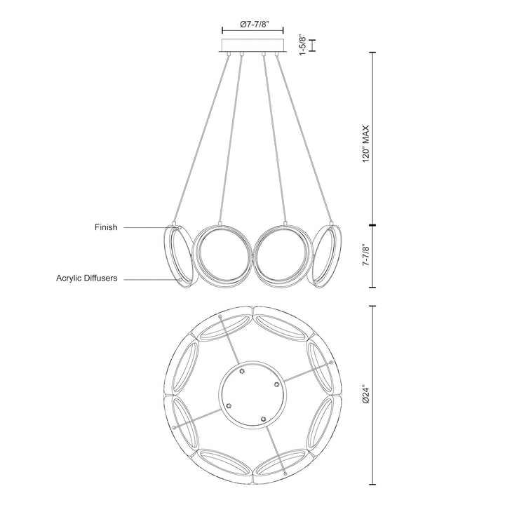 Oros 24-in Chandelier