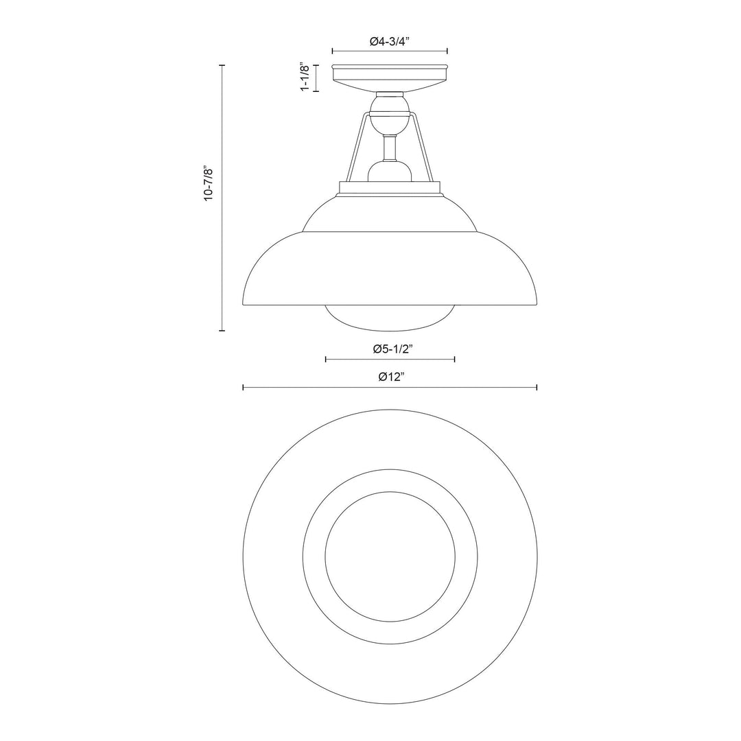 Palmetto 12-in Semi-Flush Mount