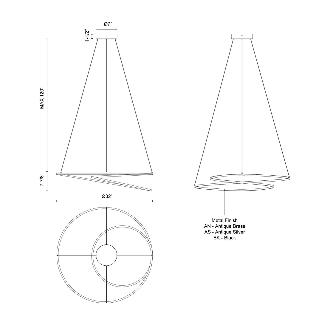 Twist 32-in Pendant