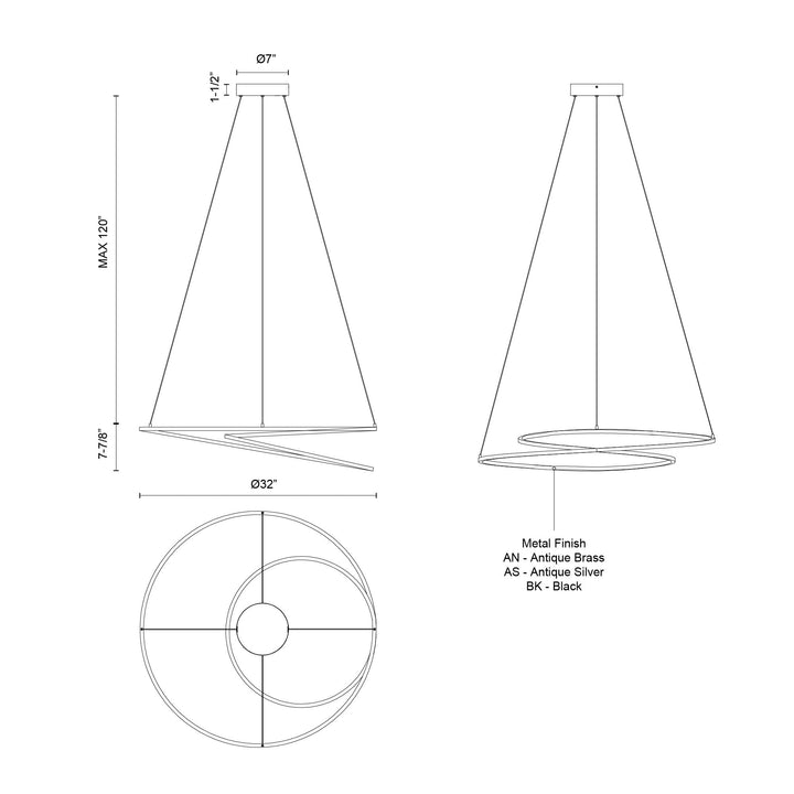 Twist 32-in Pendant