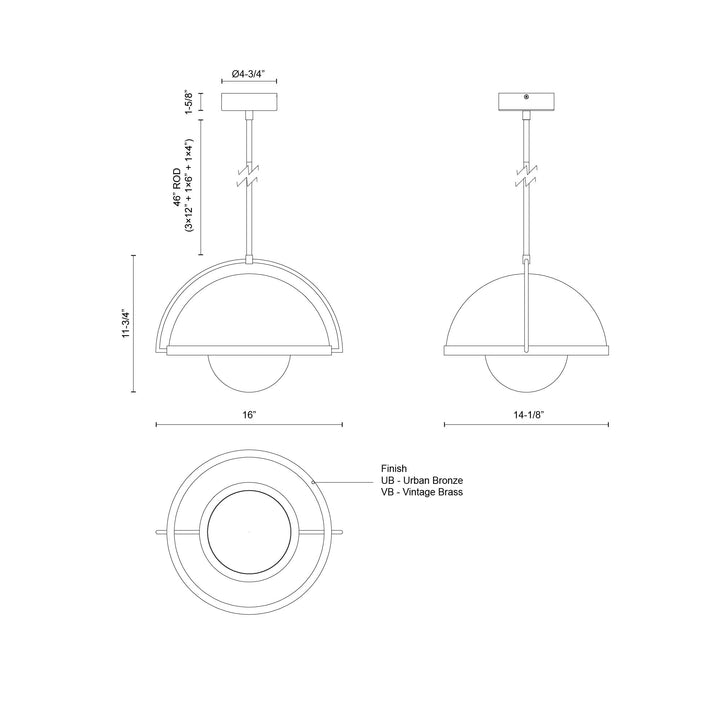 Bowery 16-in Pendant