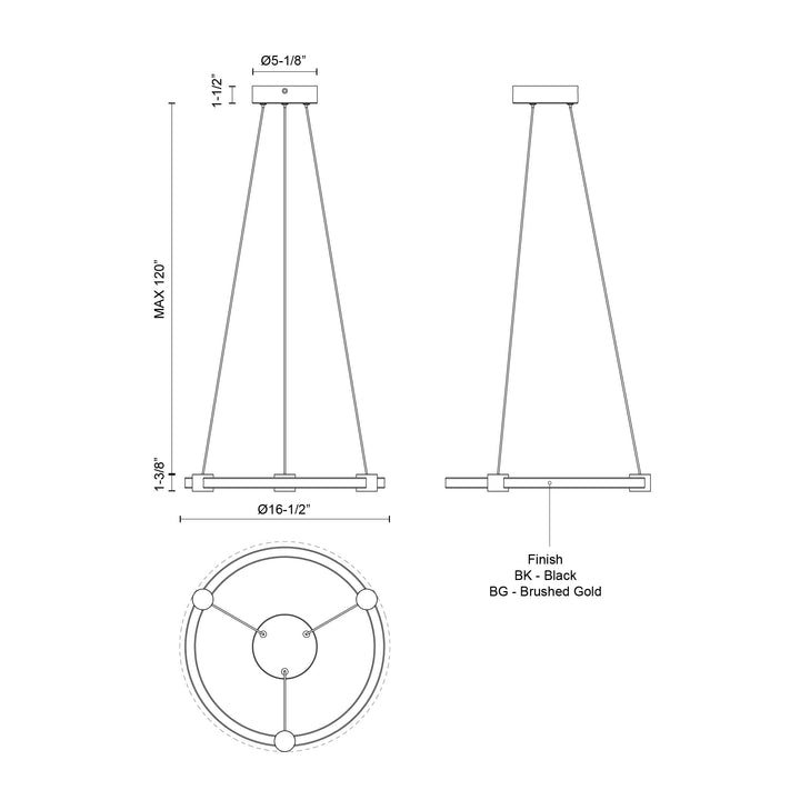 Bruni 16-in Pendant