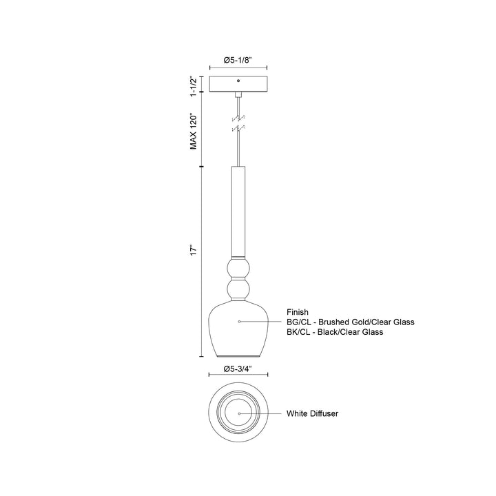 Rise 6-in Pendant