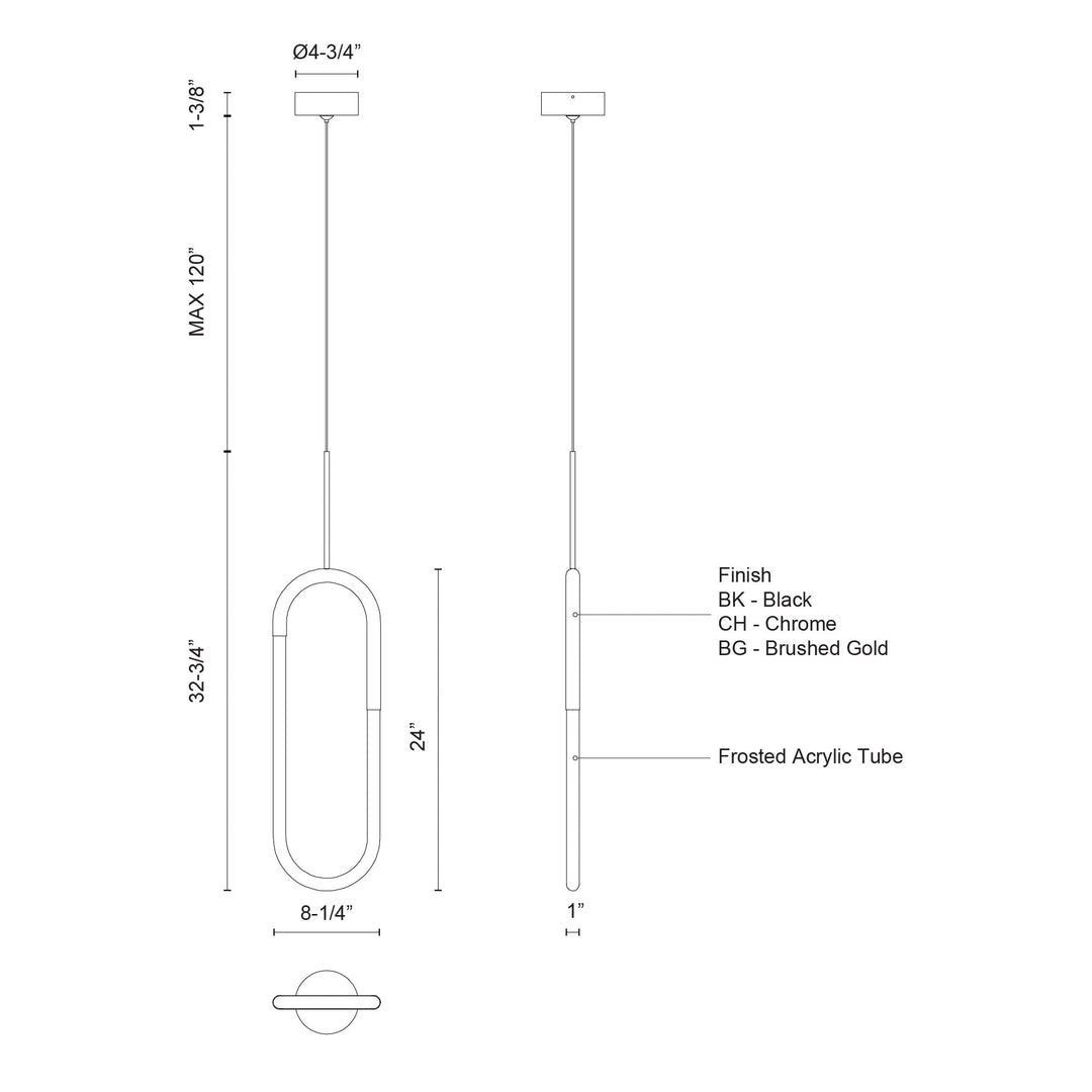 Huron 8-in Pendant