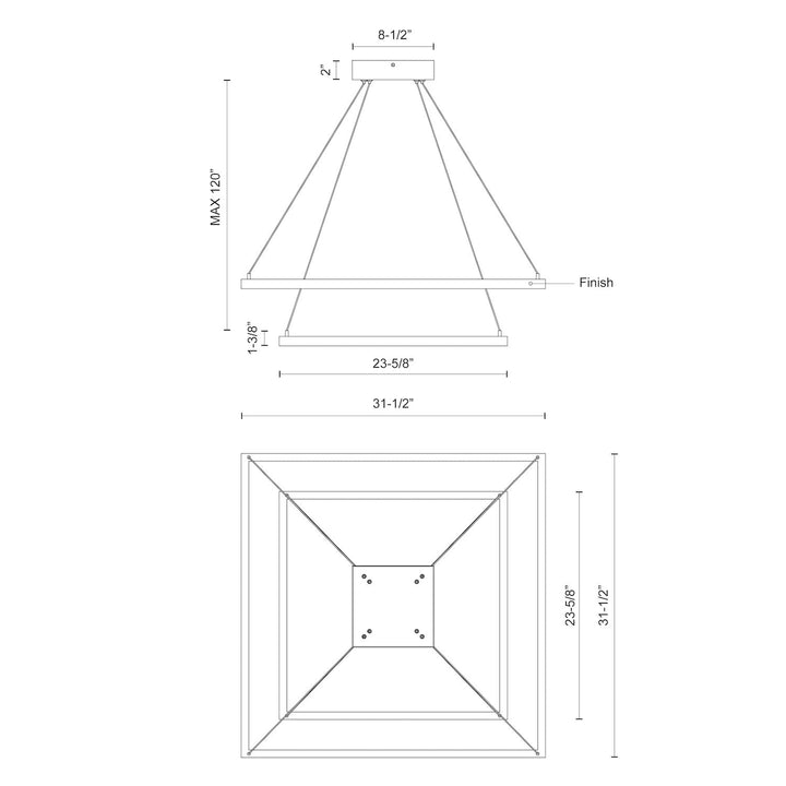 Piazza 32-in Chandelier