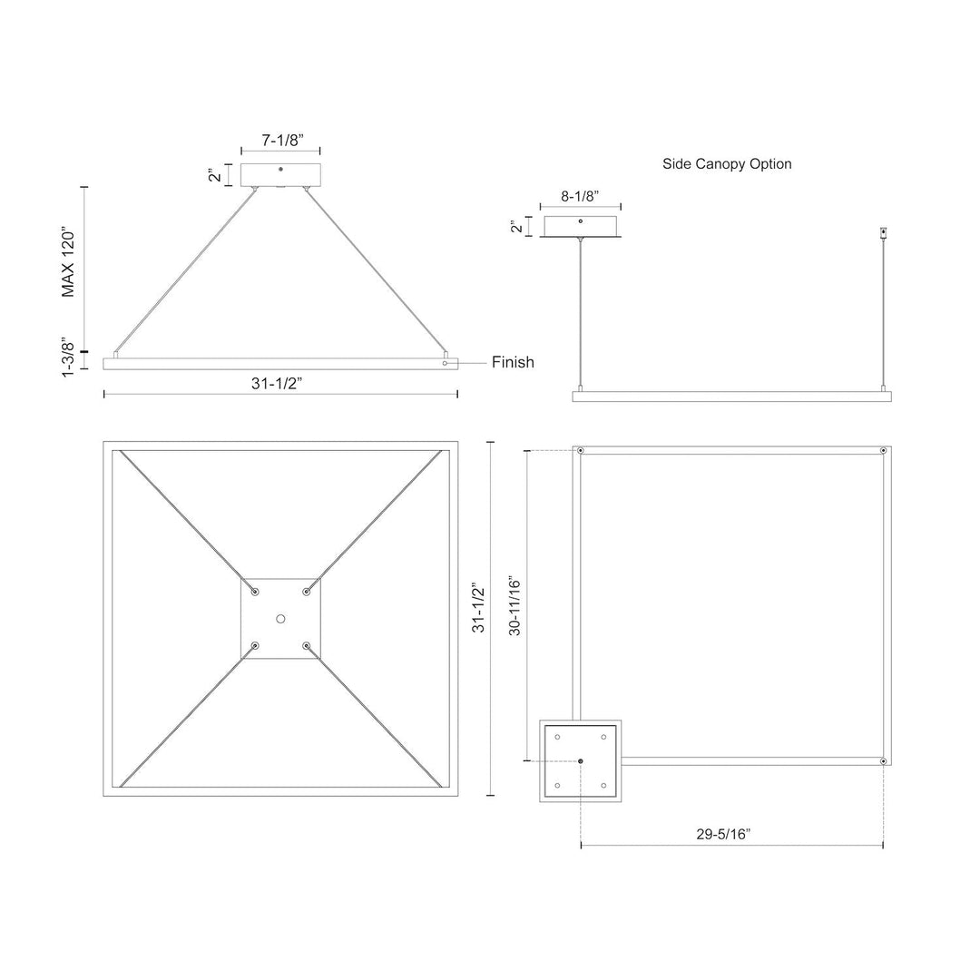 Piazza 32-in Pendant