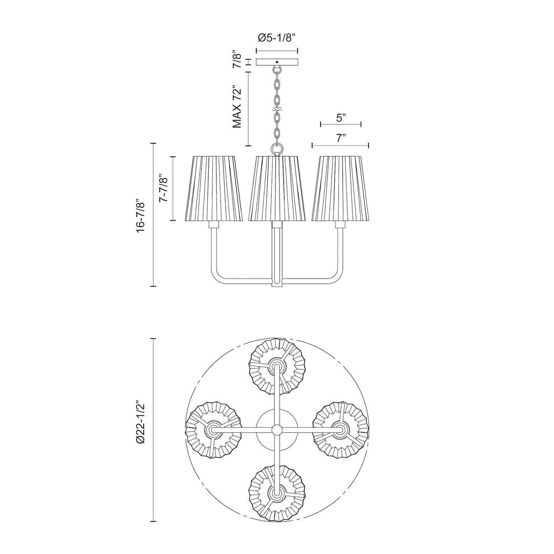 Plisse 23-in Chandelier