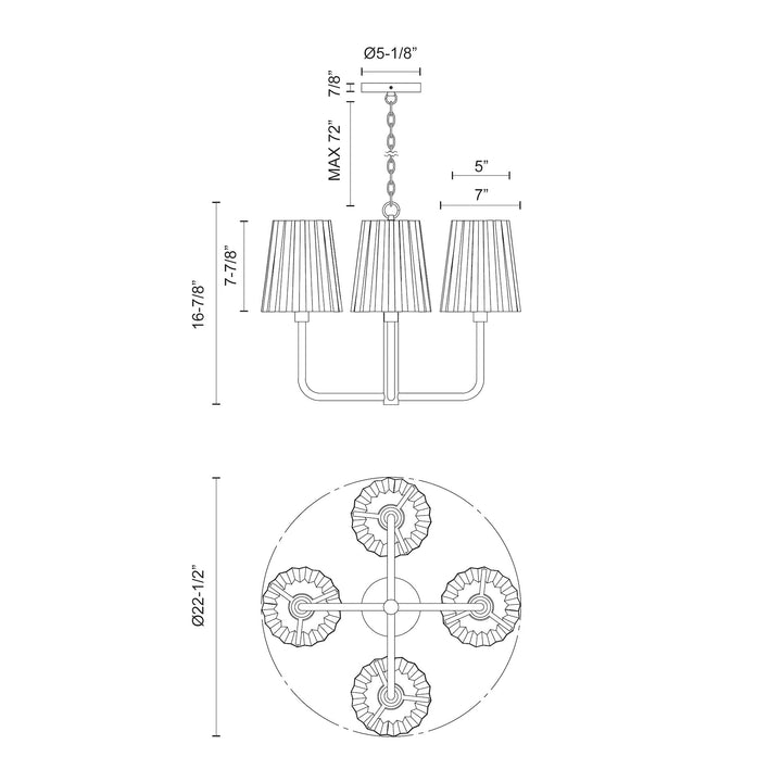 Plisse 23-in Chandelier