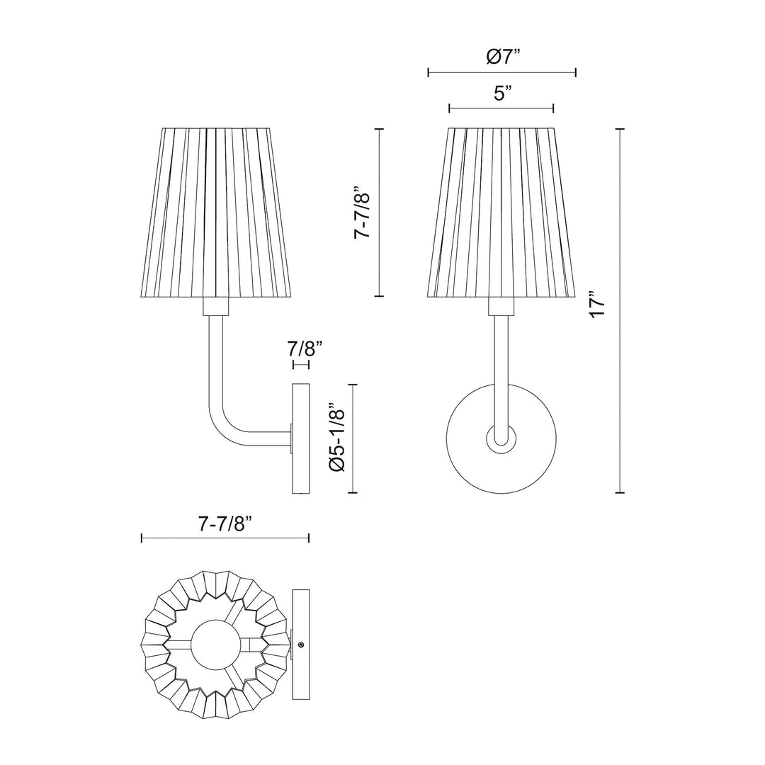 Plisse 7-in Wall/Vanity Light