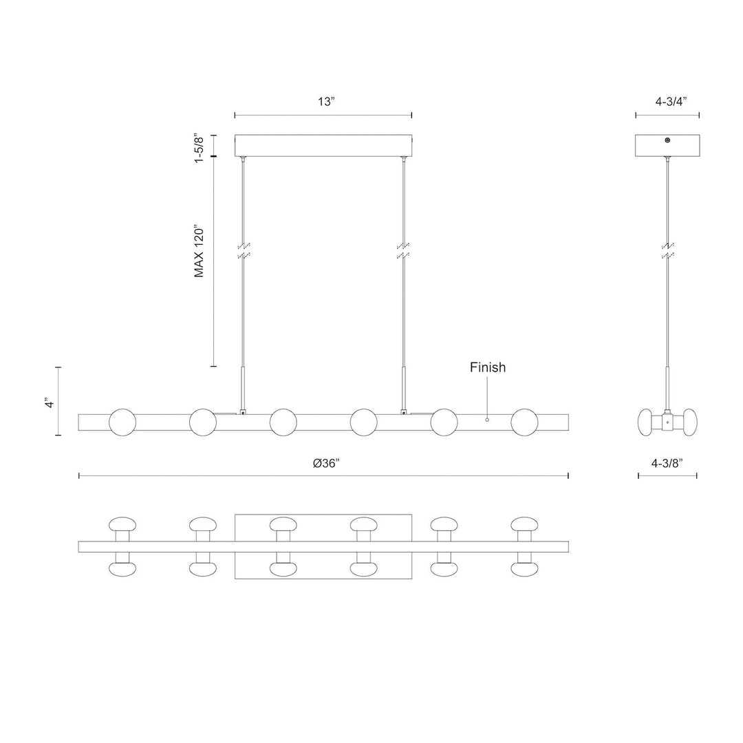 Rezz 36-in Linear Pendant