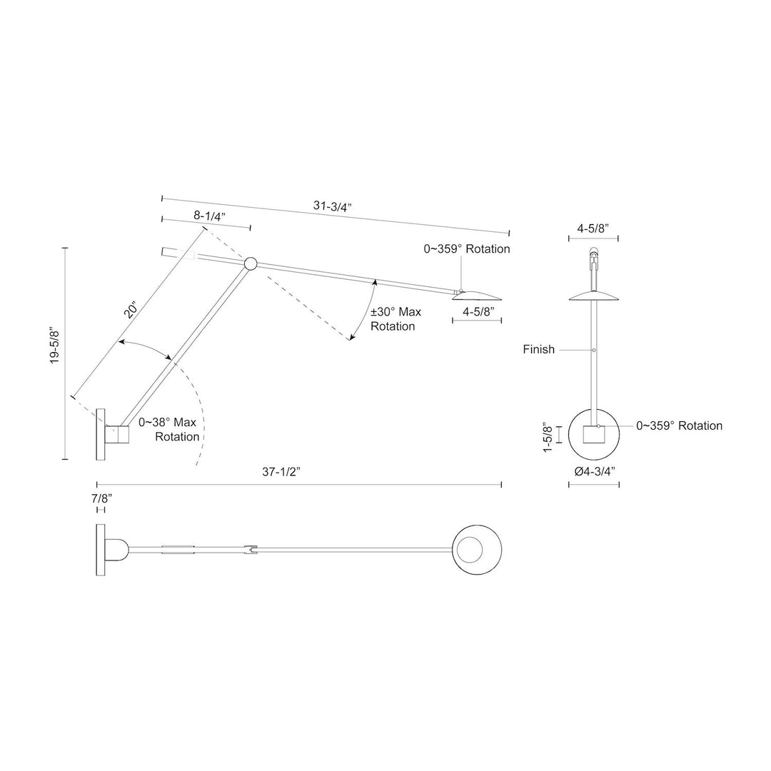 Rotaire 38-in Wall Sconce