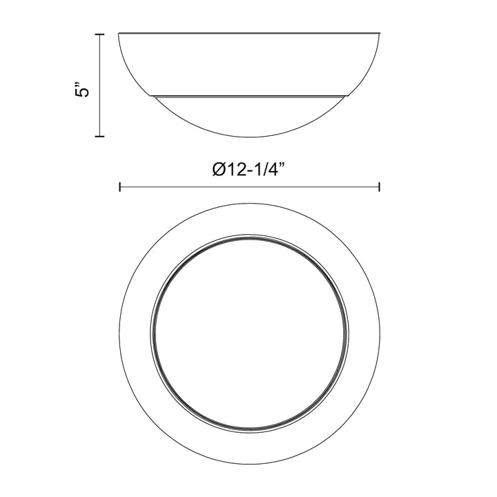 Rubio 11-in Matte Black/Opal Matte Glass 2 Lights Flush Mount