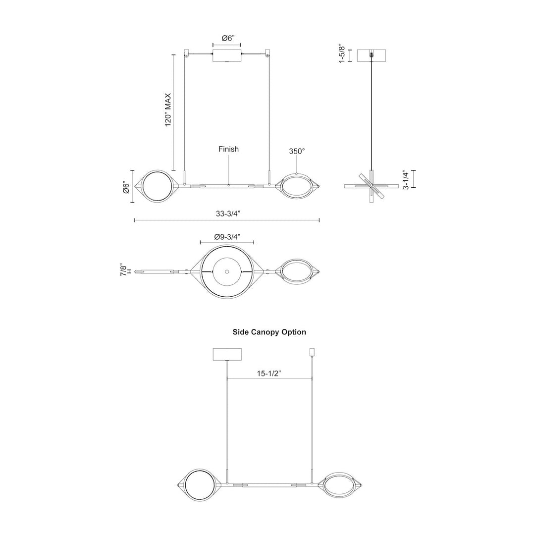 Serif 34-in Linear Pendant