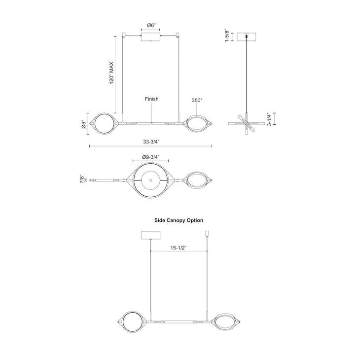 Serif 34-in Linear Pendant