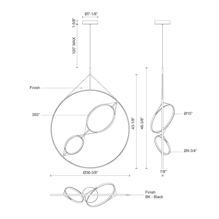 Serif 36-in Pendant