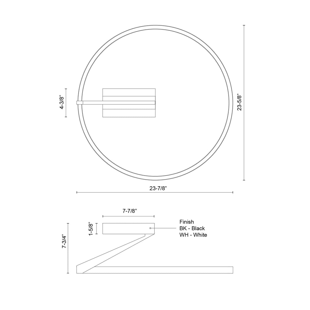 Roda 24-in Semi-Flush Mount