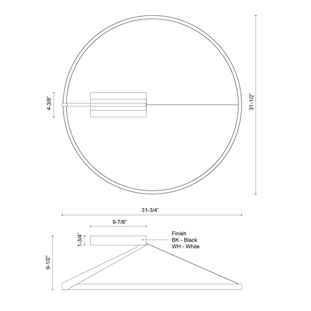 Roda 31-in Semi-Flush Mount