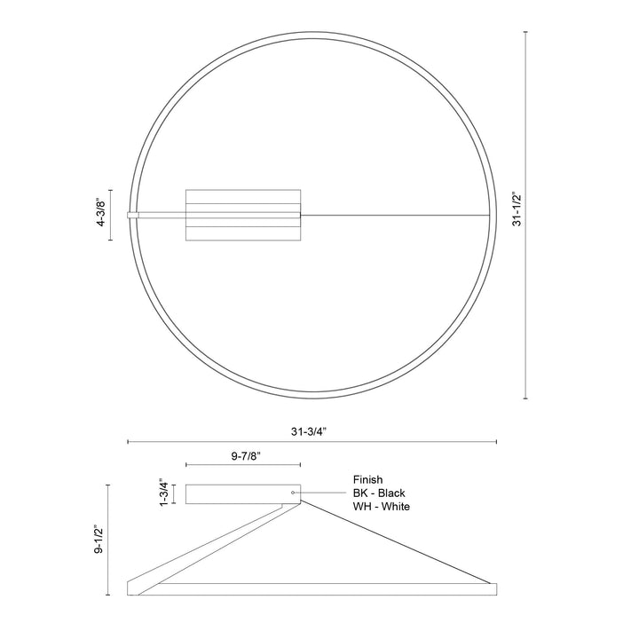 Roda 31-in Semi-Flush Mount