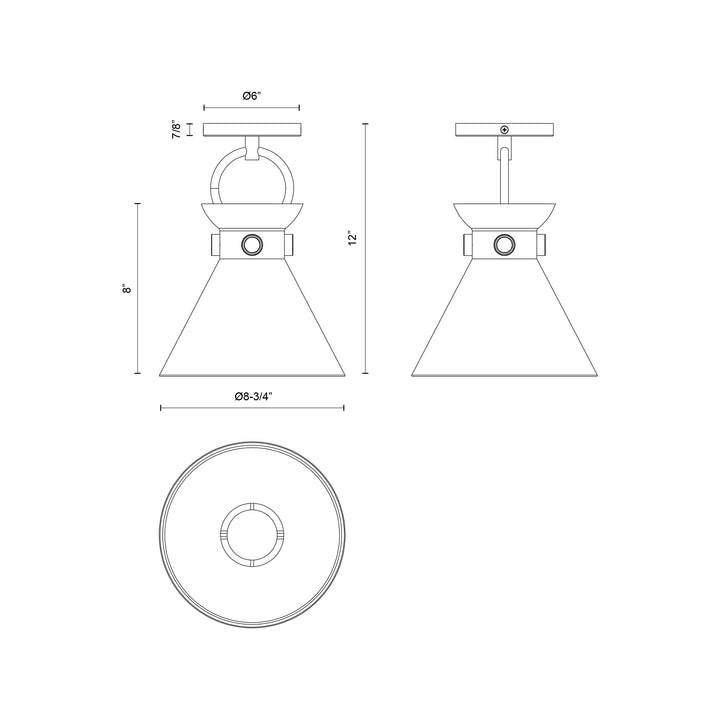 Emerson 9-in Semi-Flush Mount