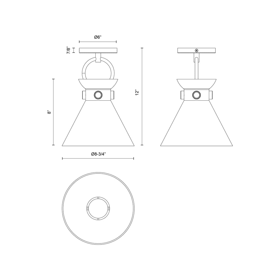 Emerson 9-in Semi-Flush Mount