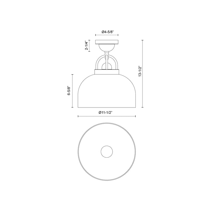 Lancaster 12-in Semi-Flush Mount