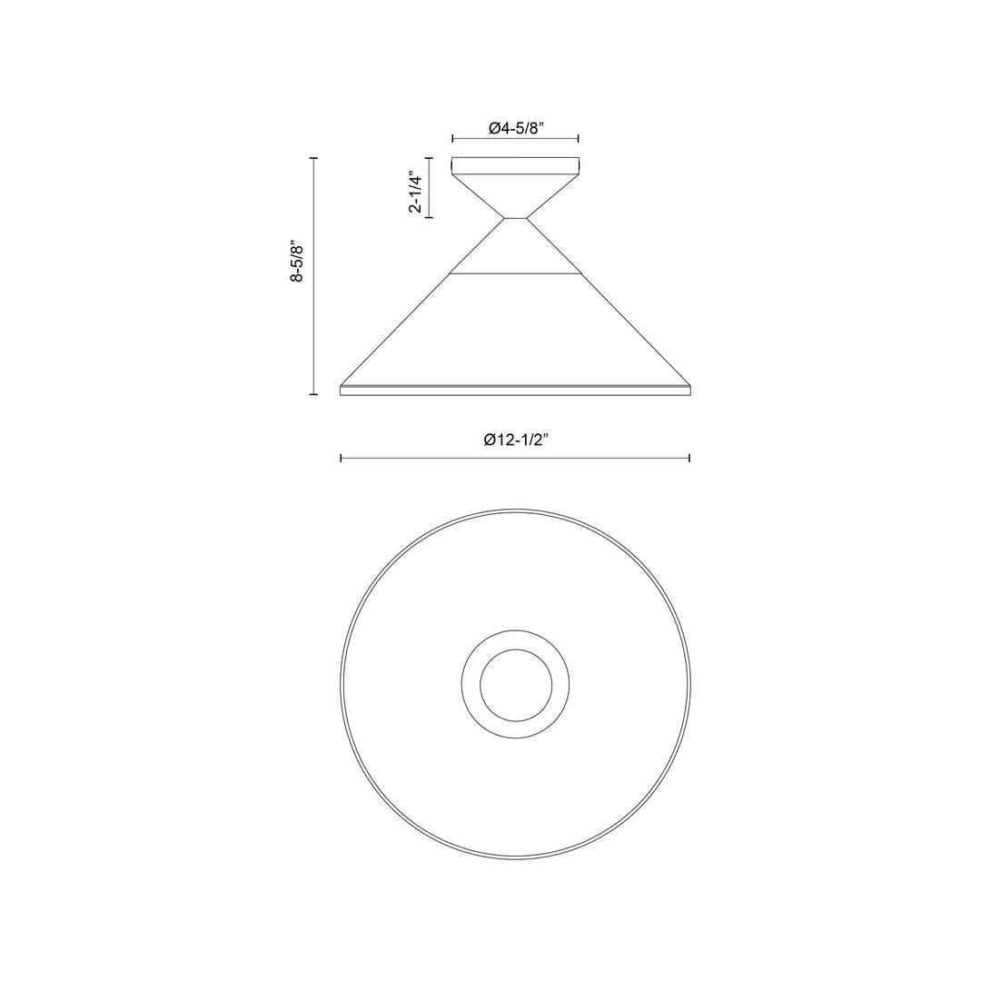 Mauer 12-in Semi-Flush Mount