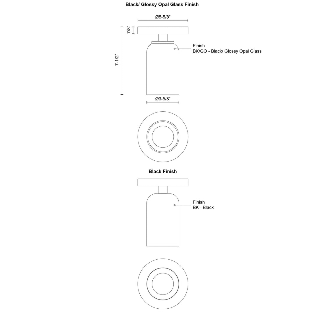 Nola 4-in Semi-Flush Mount