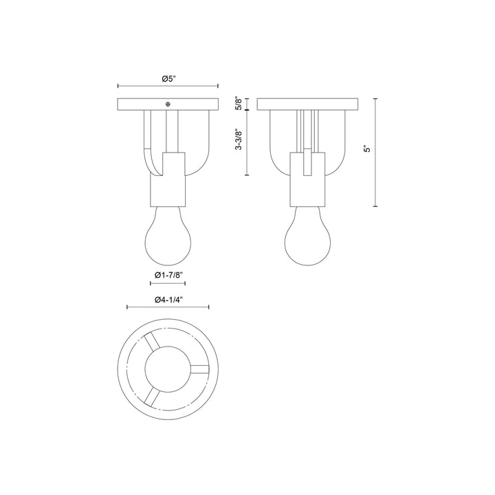 Claire 5-in Semi-Flush Mount