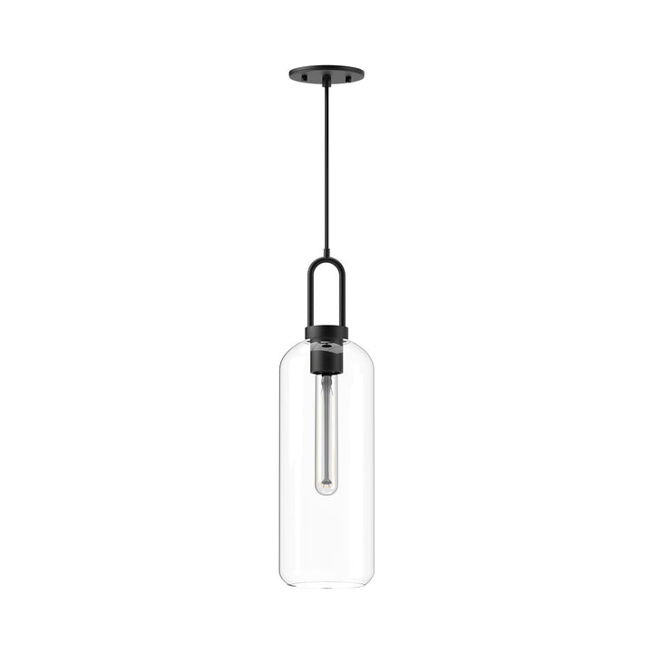 Soji 6-in Clear Glass/Matte Black 1 Light Pendant