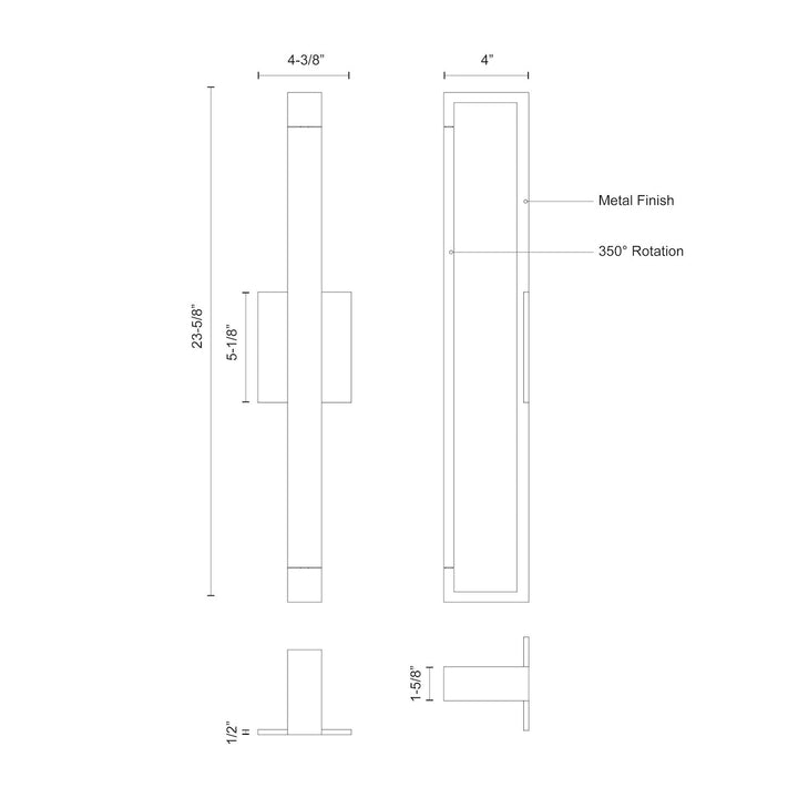 Swivel 24-in Wall Sconce