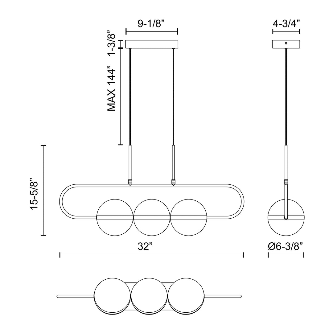 Tagliato 32-in Linear Pendant