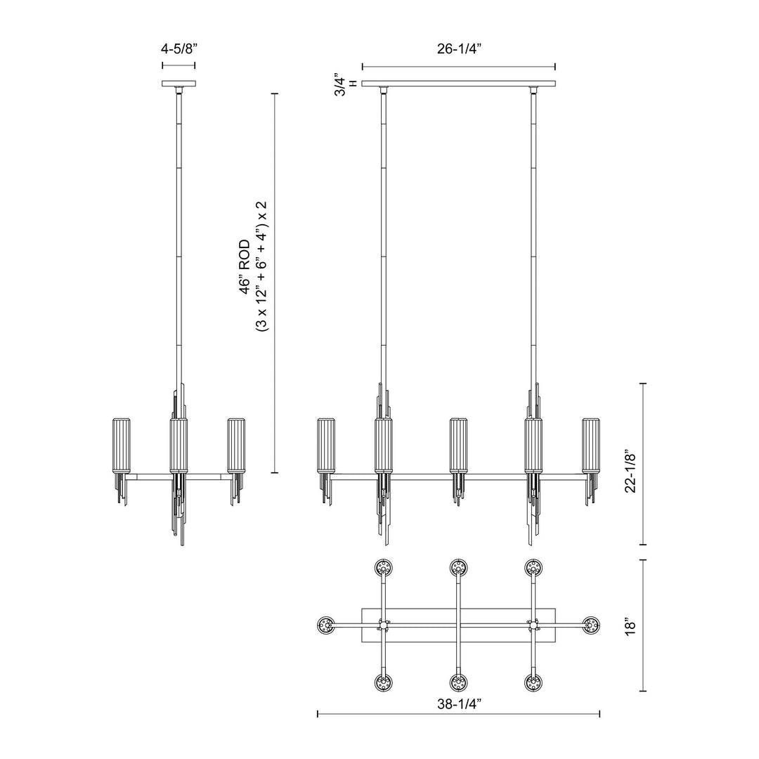 Torres 38-in Linear Pendant