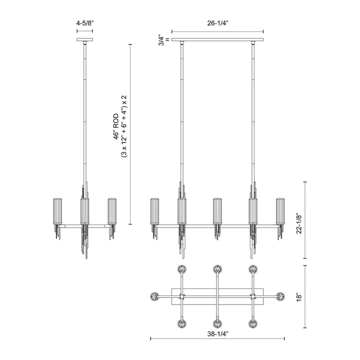 Torres 38-in Linear Pendant