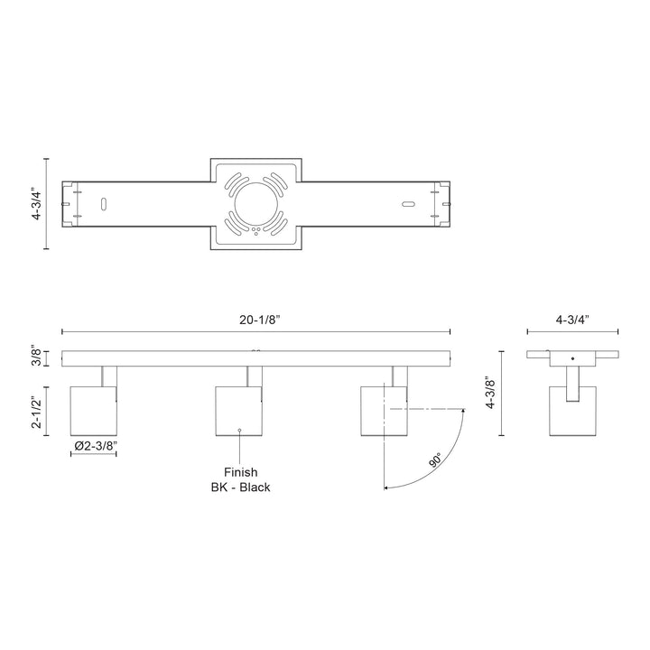 Arnold 3-Head Track Light