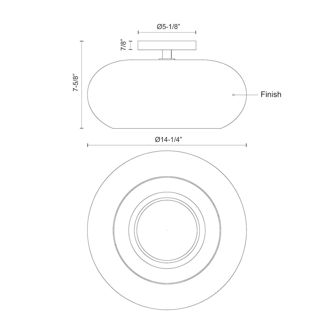 Trinity 14-in Semi-Flush Mount