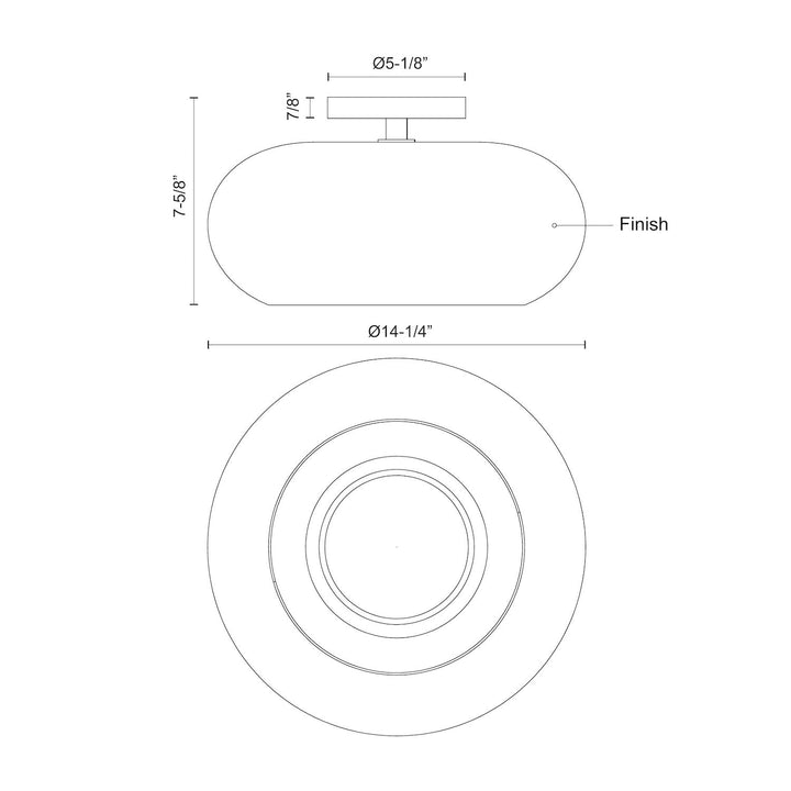 Trinity 14-in Semi-Flush Mount