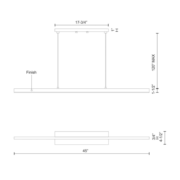 Vega 45-in Linear Pendant